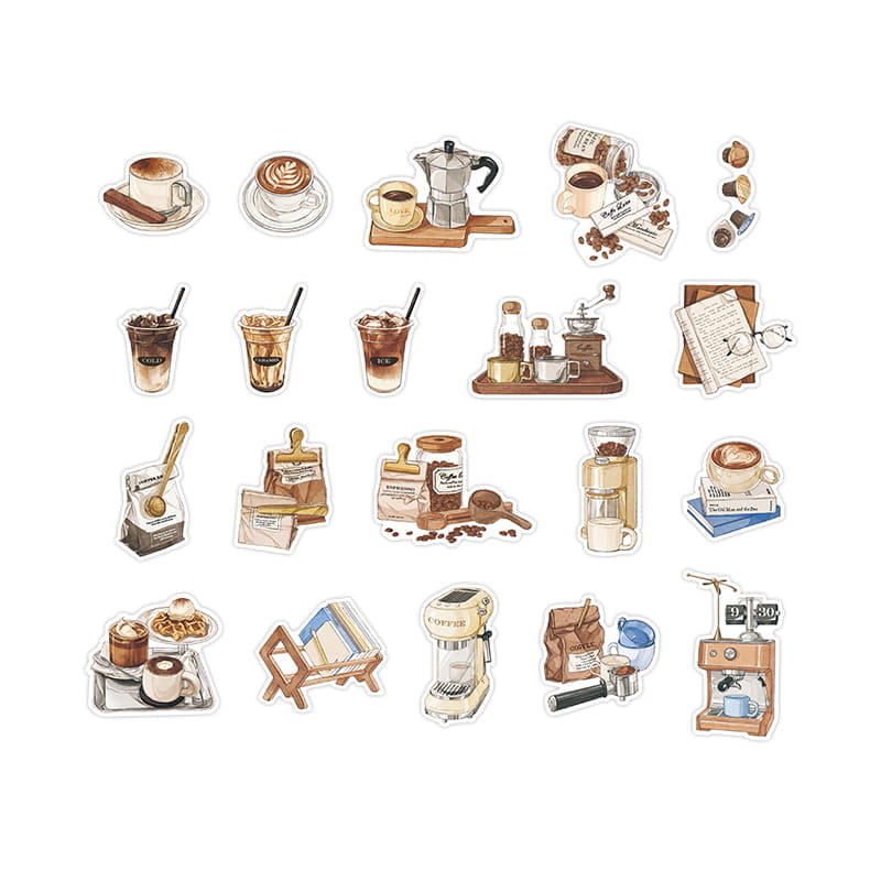 40 Stück Vintage Objects Deko PET Sticker Pack 