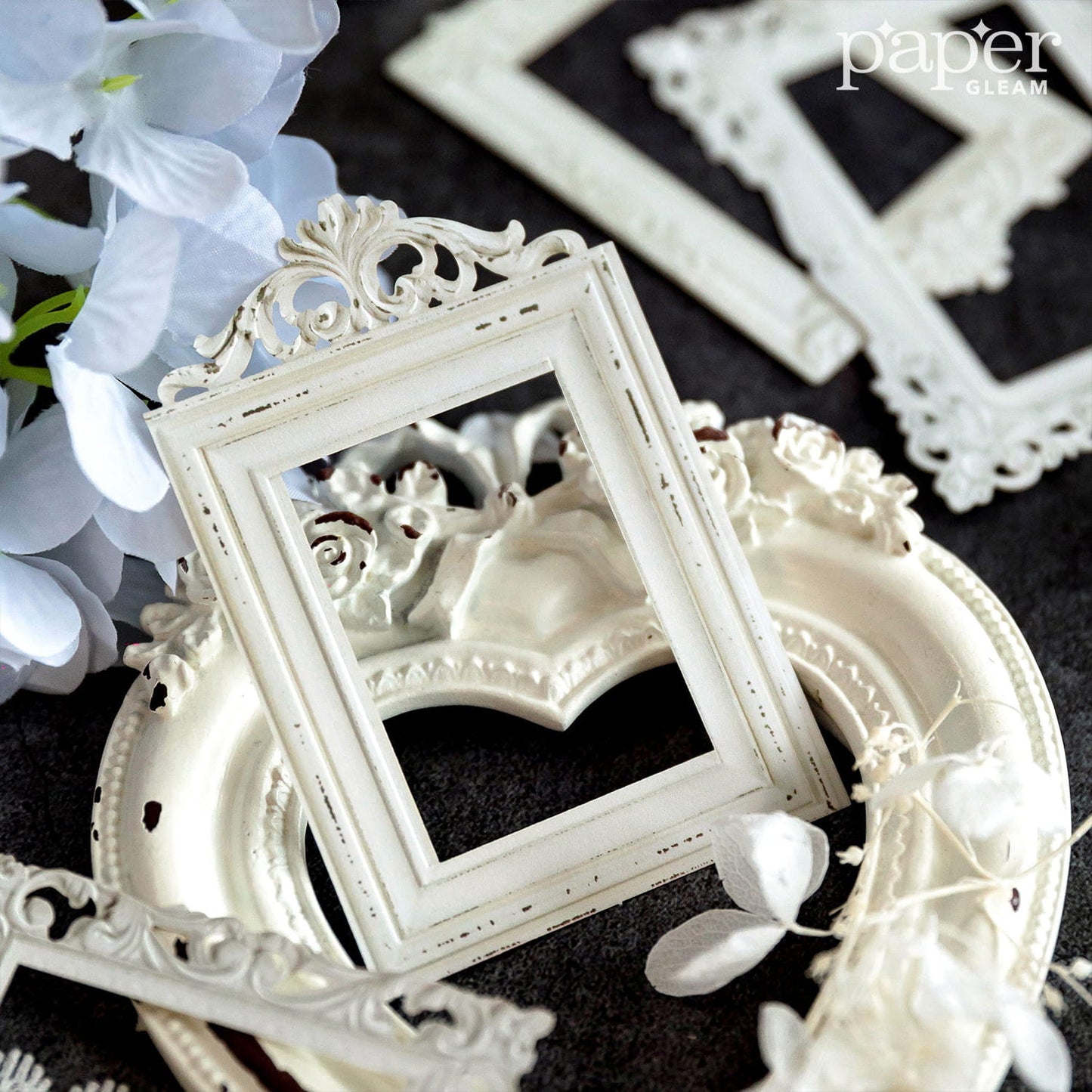 10 Pcs Relievo Style Photo Frame Deco Paper Pack