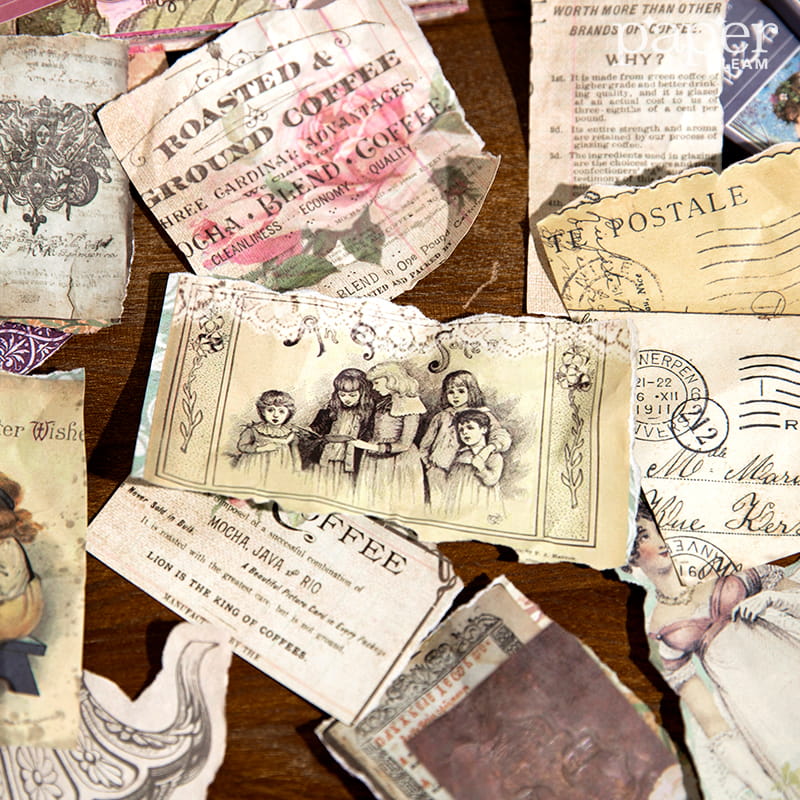 40 Stück Vintage Floral Collection Deko-Material Papierbuch 