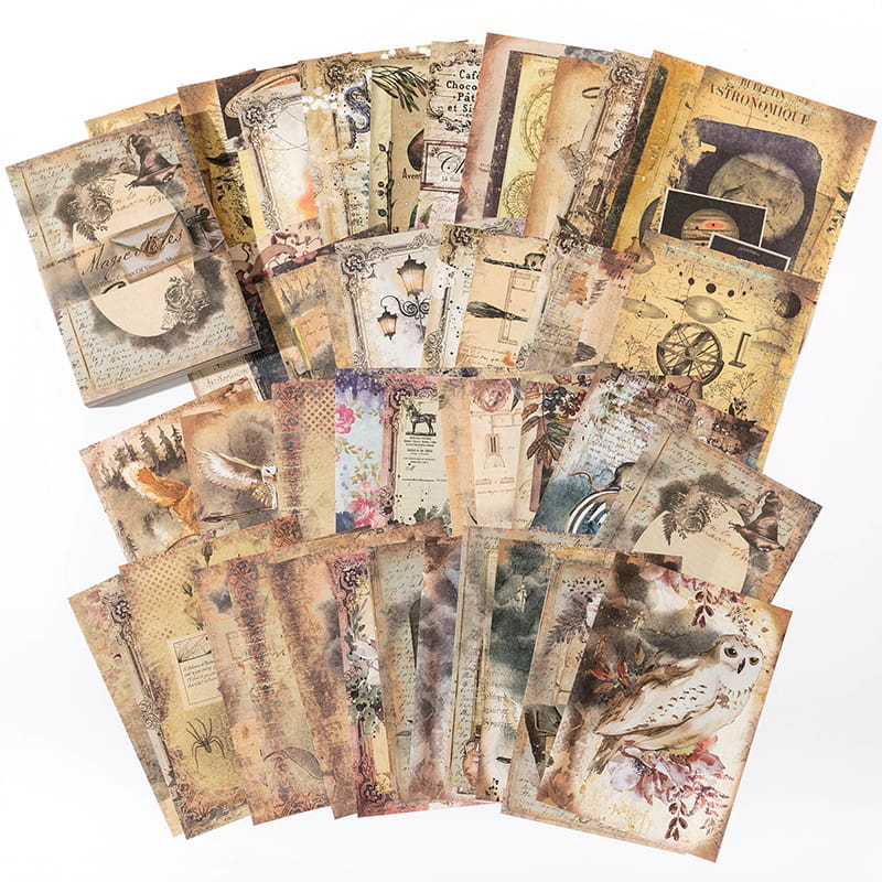 100 Pcs Vintage Background Deco Material Paper Book