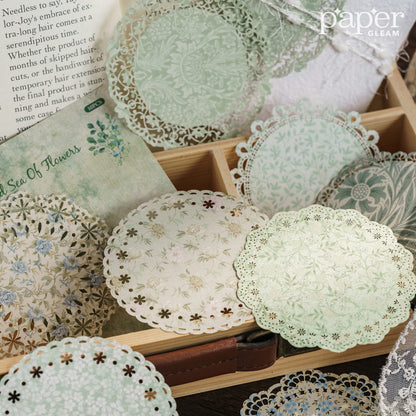 10 Pcs Hollow-out Vintage Lace Style Deco Paper