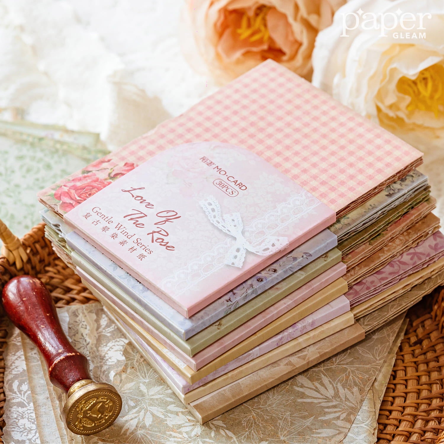 Lot de 30 feuilles de papier décoratif de la série Gentle Wind 