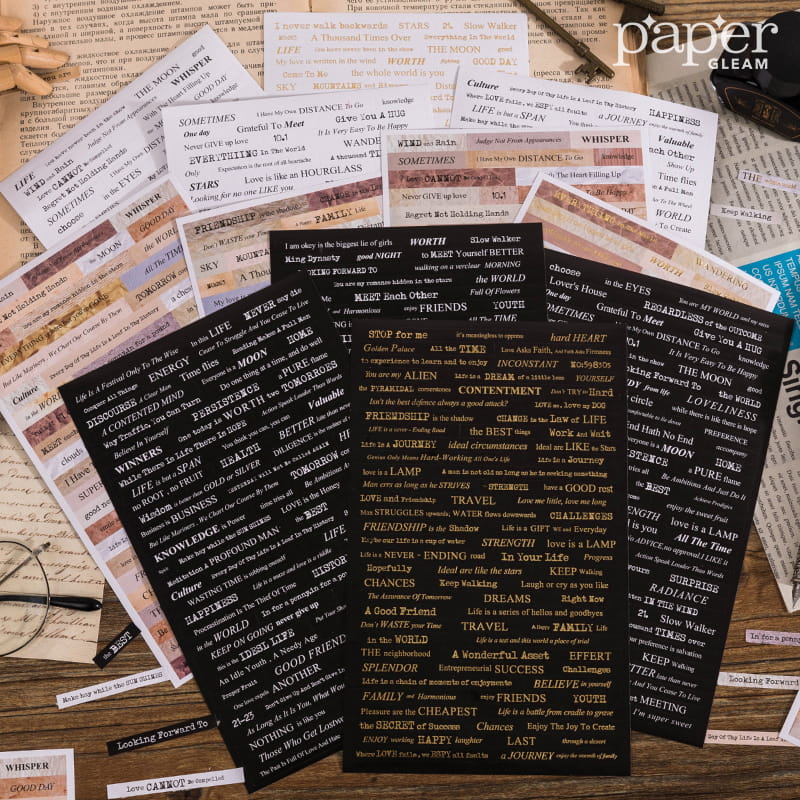 Pack de 4 feuilles d'autocollants « Entre les lignes » 