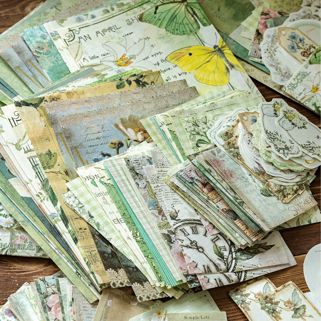 100 PCS Vintage Rustic Manor Series Material Pack