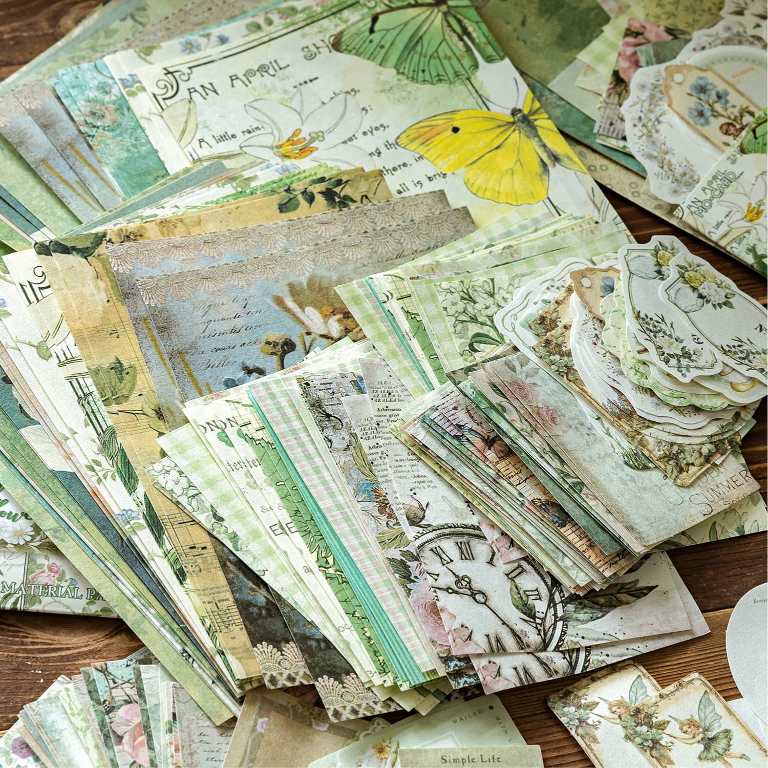 100 PCS Vintage Rustic Manor Series Material Pack