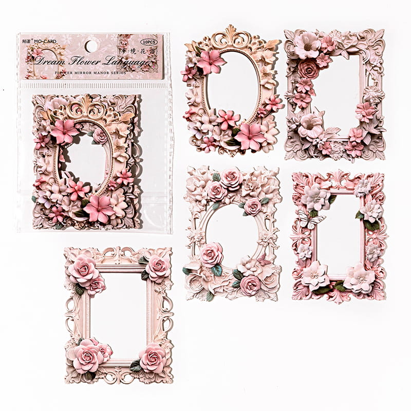 10 Pcs Vintage Floral Cutout Border Deco Pack