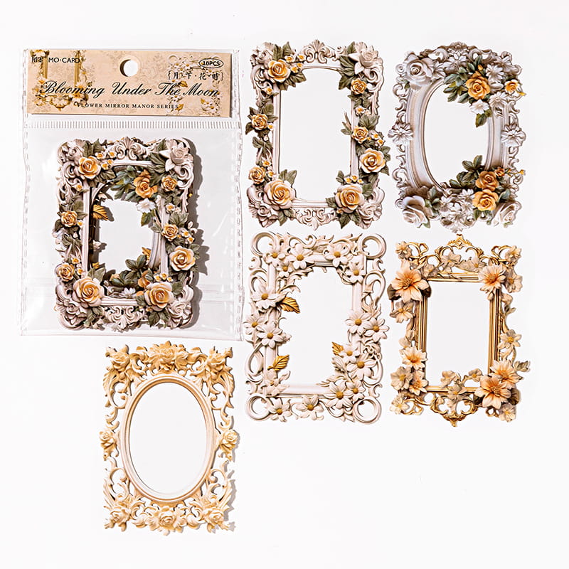 10 Pcs Vintage Floral Cutout Border Deco Pack