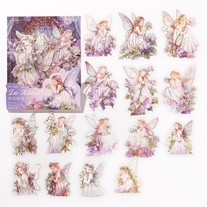 30 Pcs Fairy of the Flower Stamping PET Stickers