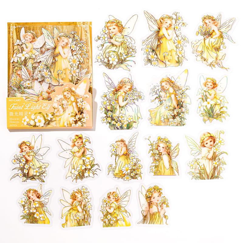 30 Stück Blumenfee-Stempel-PET-Aufkleber
