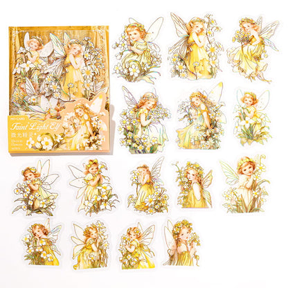 30 Pcs Fairy of the Flower Stamping PET Stickers