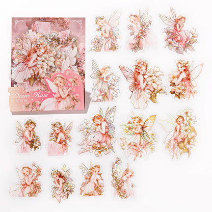 30 Pcs Fairy of the Flower Stamping PET Stickers