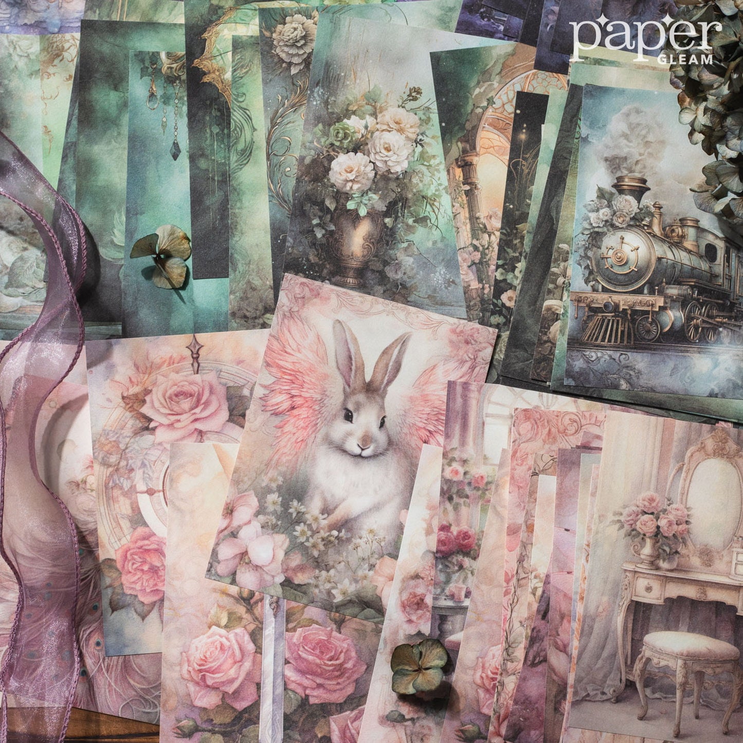 50 Pcs Alice in Wonderland Series Material Paper Pack