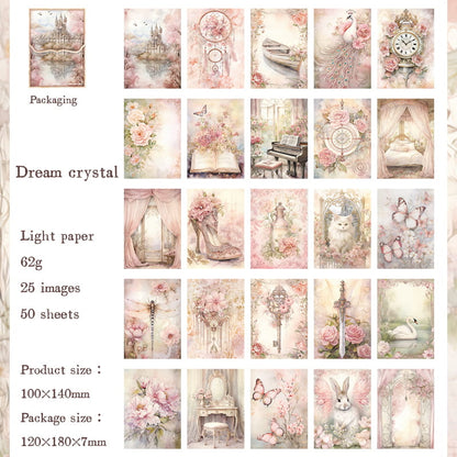 50 Pcs Alice in Wonderland Series Material Paper Pack