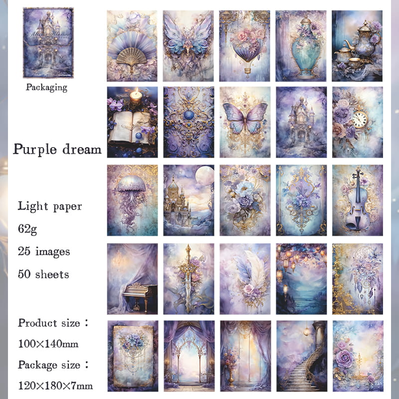 Lot de 50 feuilles de papier de la série Alice au pays des merveilles
