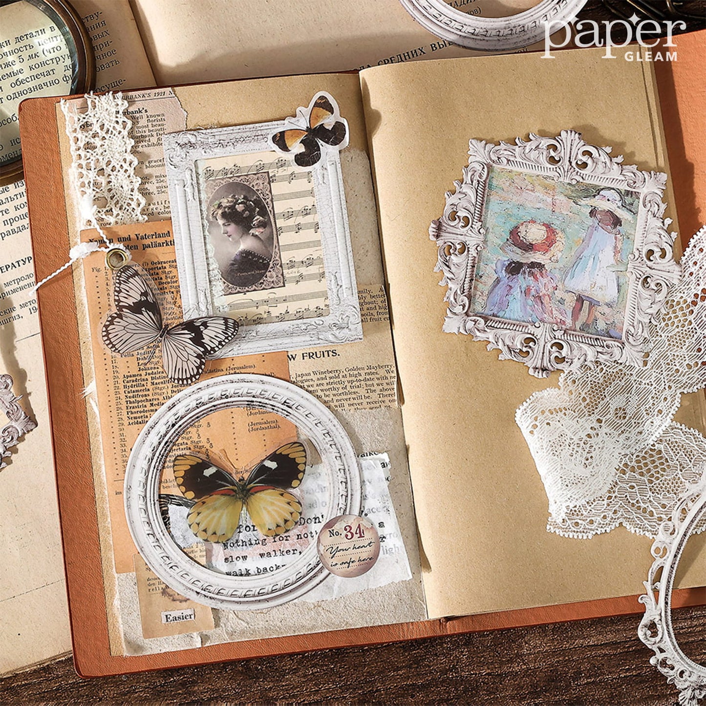 15 Pcs Vintage Embossed Border Deco Pack