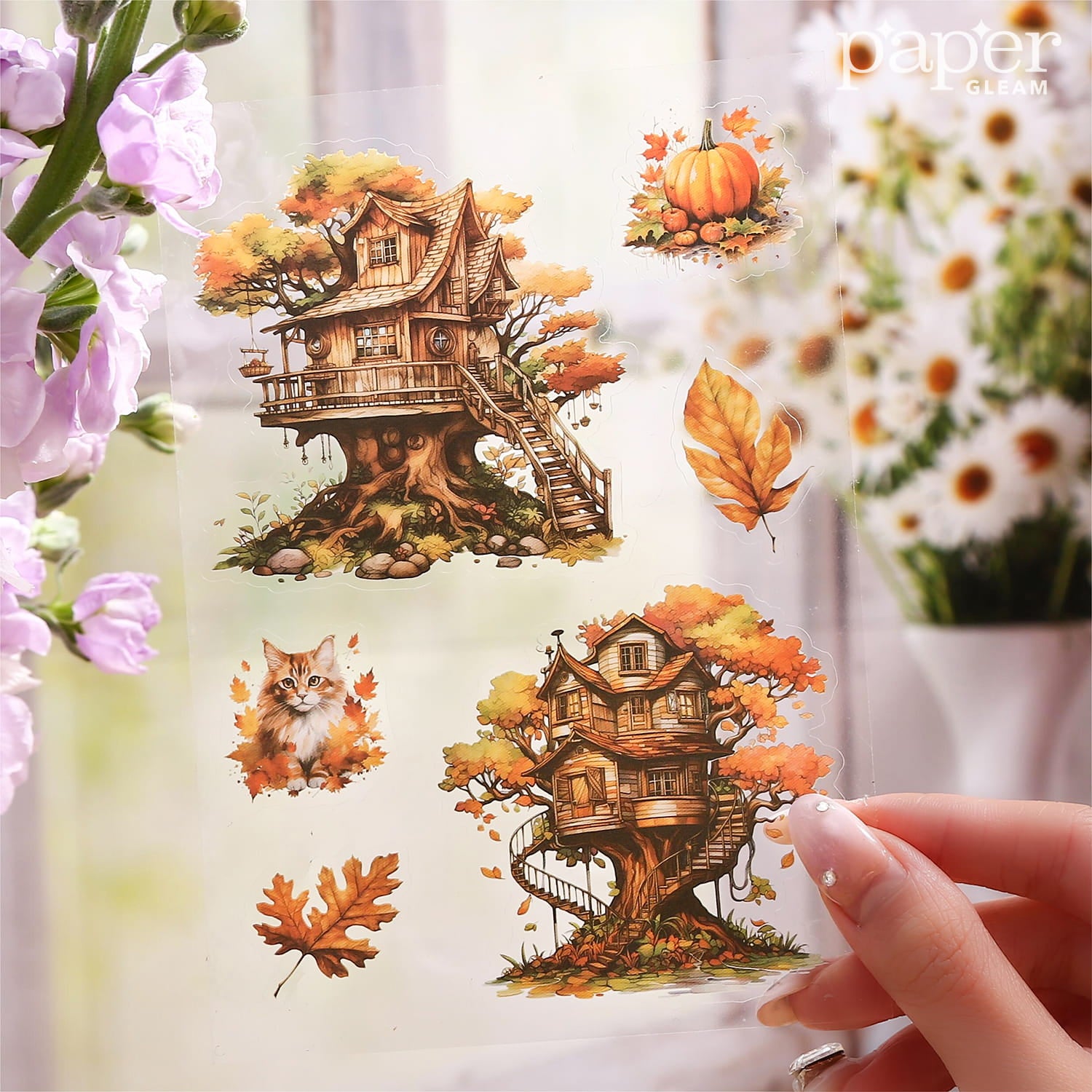 20 Blatt vorgeschnittenes PET-Stickerbuch / Secret Garden