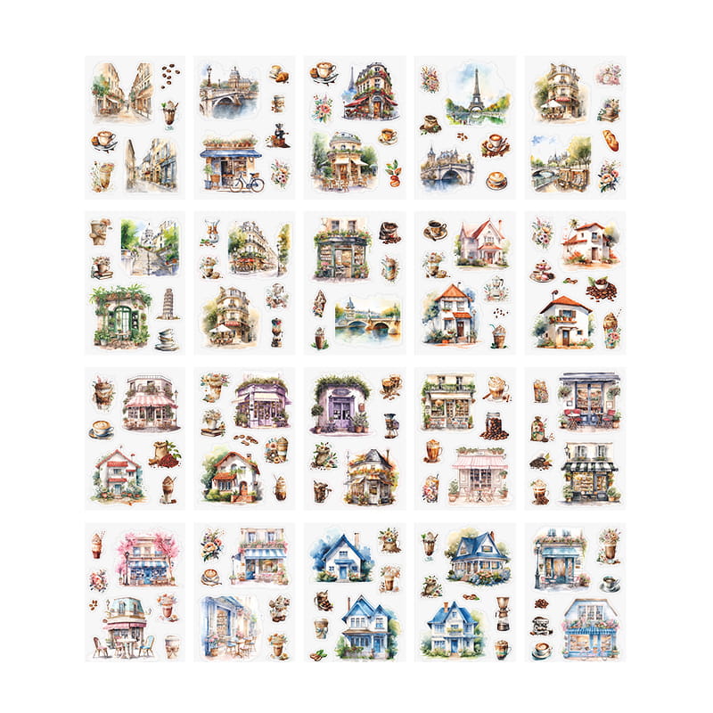 20 Blatt vorgeschnittenes PET-Stickerbuch / Secret Garden