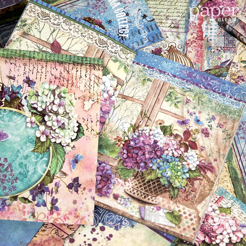 40 Pcs Vintage Floral Collection Deco Material Paper Book