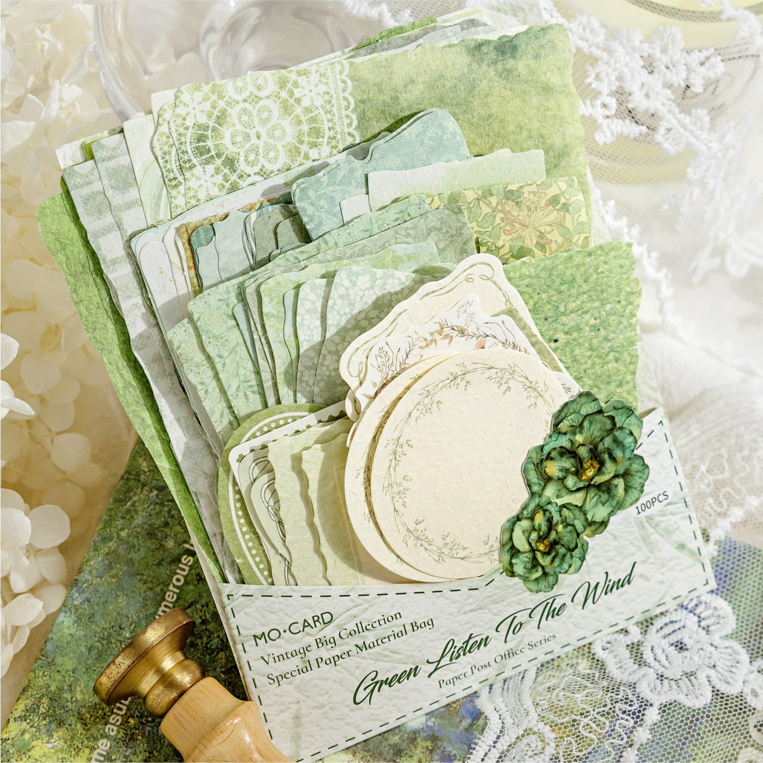 100 PCS Decorative Scrapbooking Paper Pack