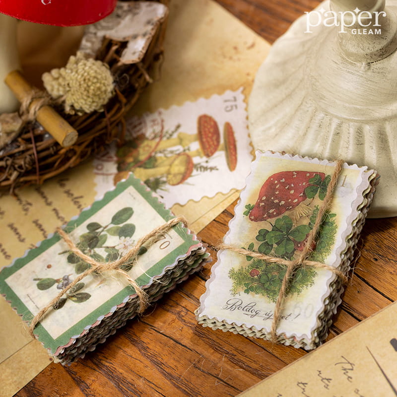 60 Stück Vintage-Stempel-Washi-Papier-Aufkleberpaket 