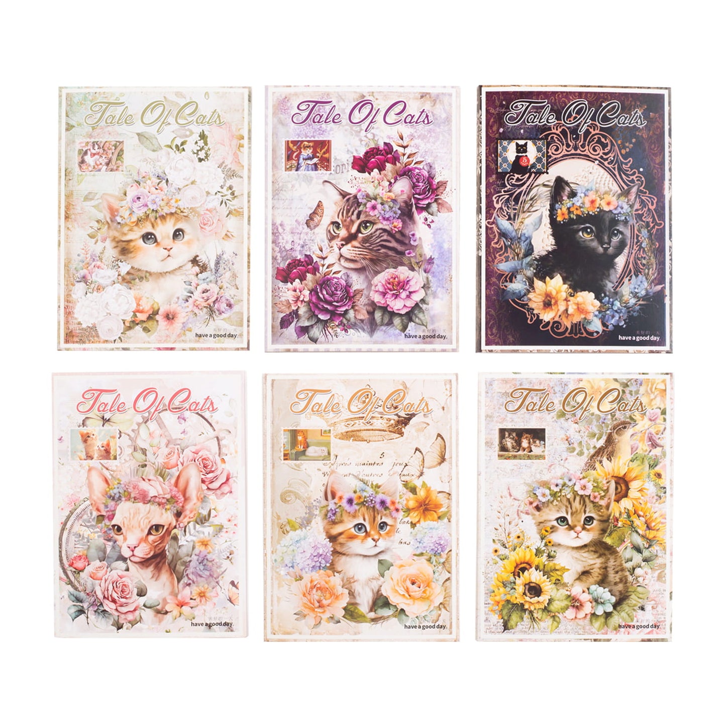 70 Pcs Cat Theme Multi  Material Paper Sticker Pack