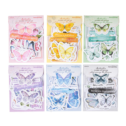 40 Pcs Floral and Butterfly Journal Deco Sticker Pack