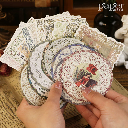 40 Pcs Vintage Court Lace Decorative Paper