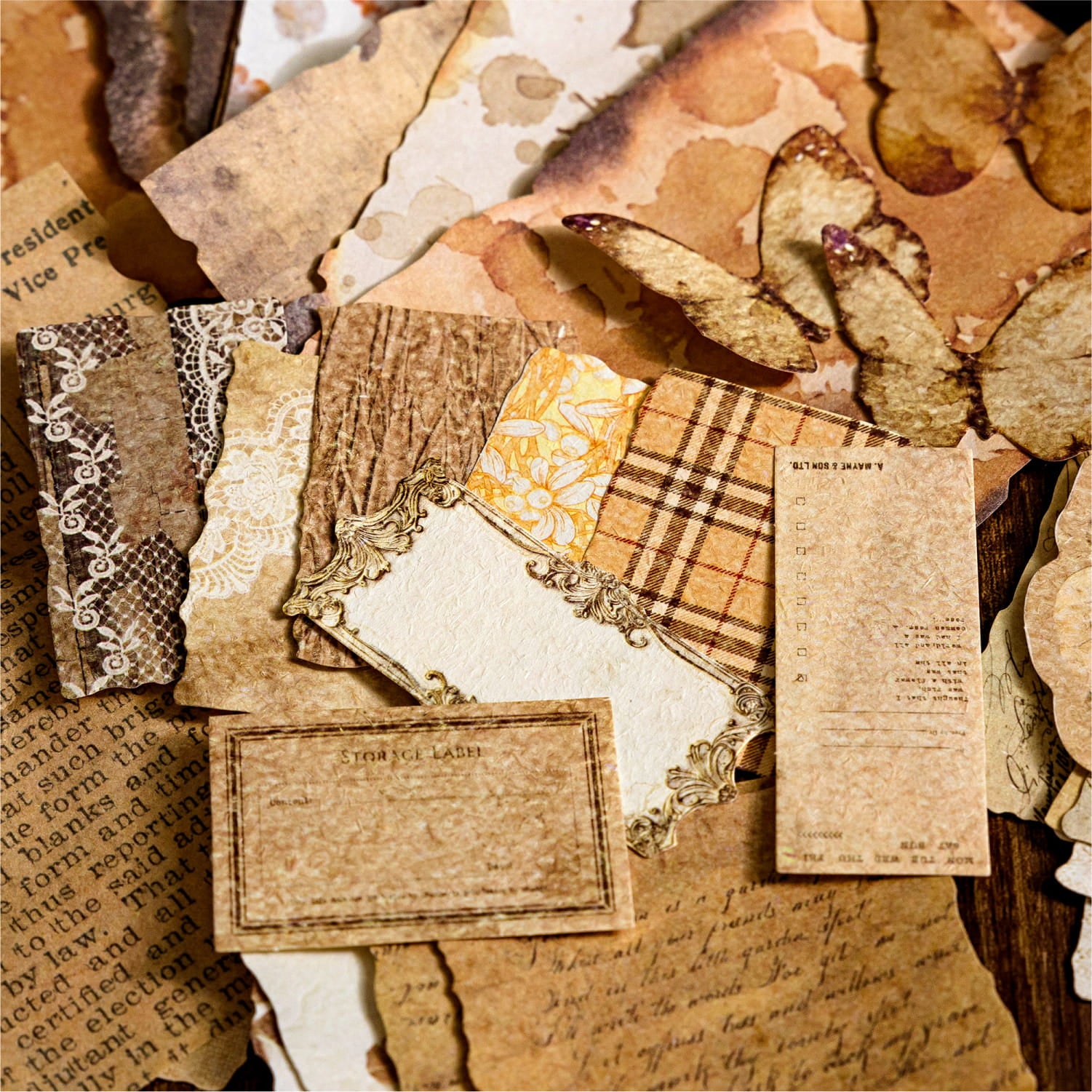 100 PCS Decorative Scrapbooking Paper Pack
