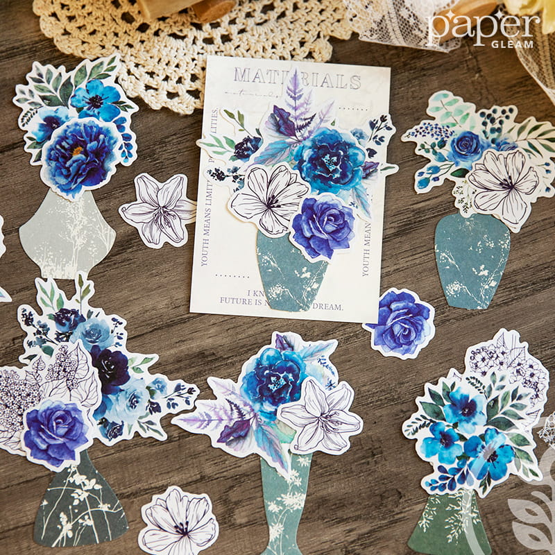 Vintage Floral&Vase Material Paper Pack (25 Pcs)