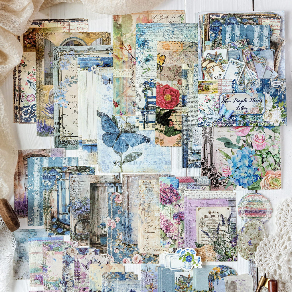 100 PCS Vintage Rustic Manor Series Material Pack