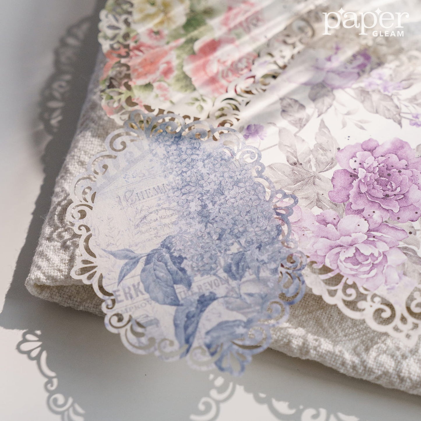 10 Pcs Hollow-out Vintage Lace Style Deco Paper