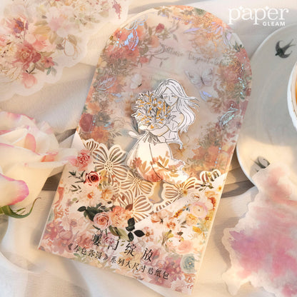 15 Pcs Floral Fantasy Washi Paper Sticker Pack (Big Size)