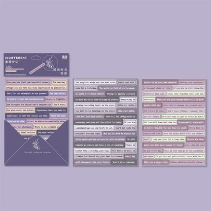 6 Sheets English Text Sticker Pack