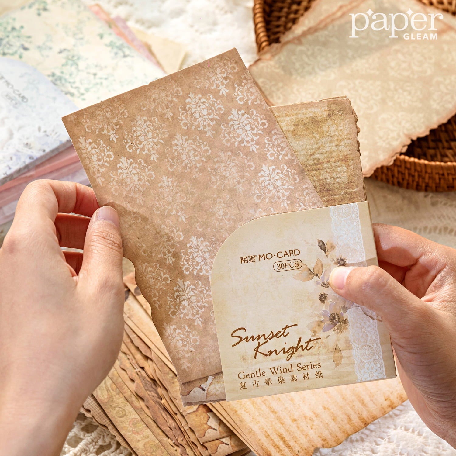 Lot de 30 feuilles de papier décoratif de la série Gentle Wind 