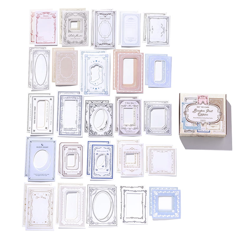 50 Pcs Boxed Die-Cut Border Collage Paper