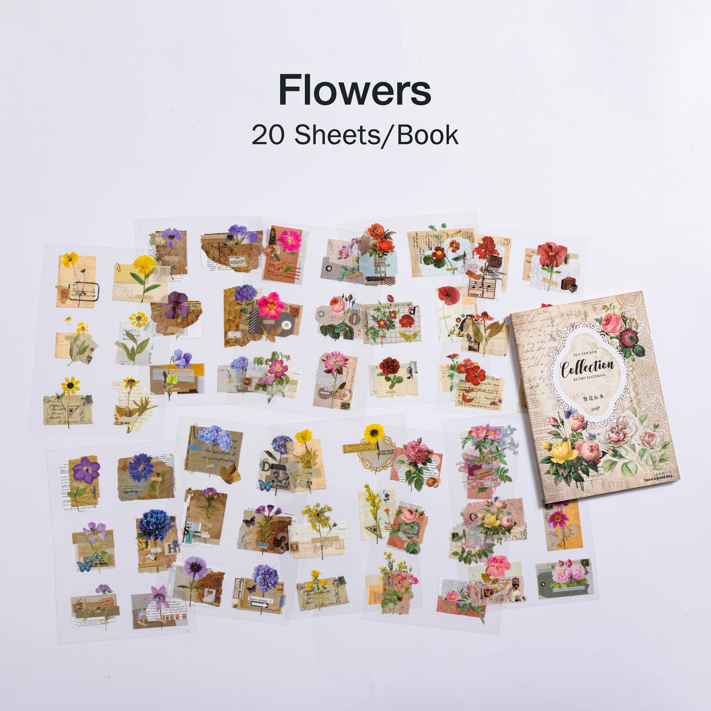 20 Sheets Pre-cut PET Sticker Book