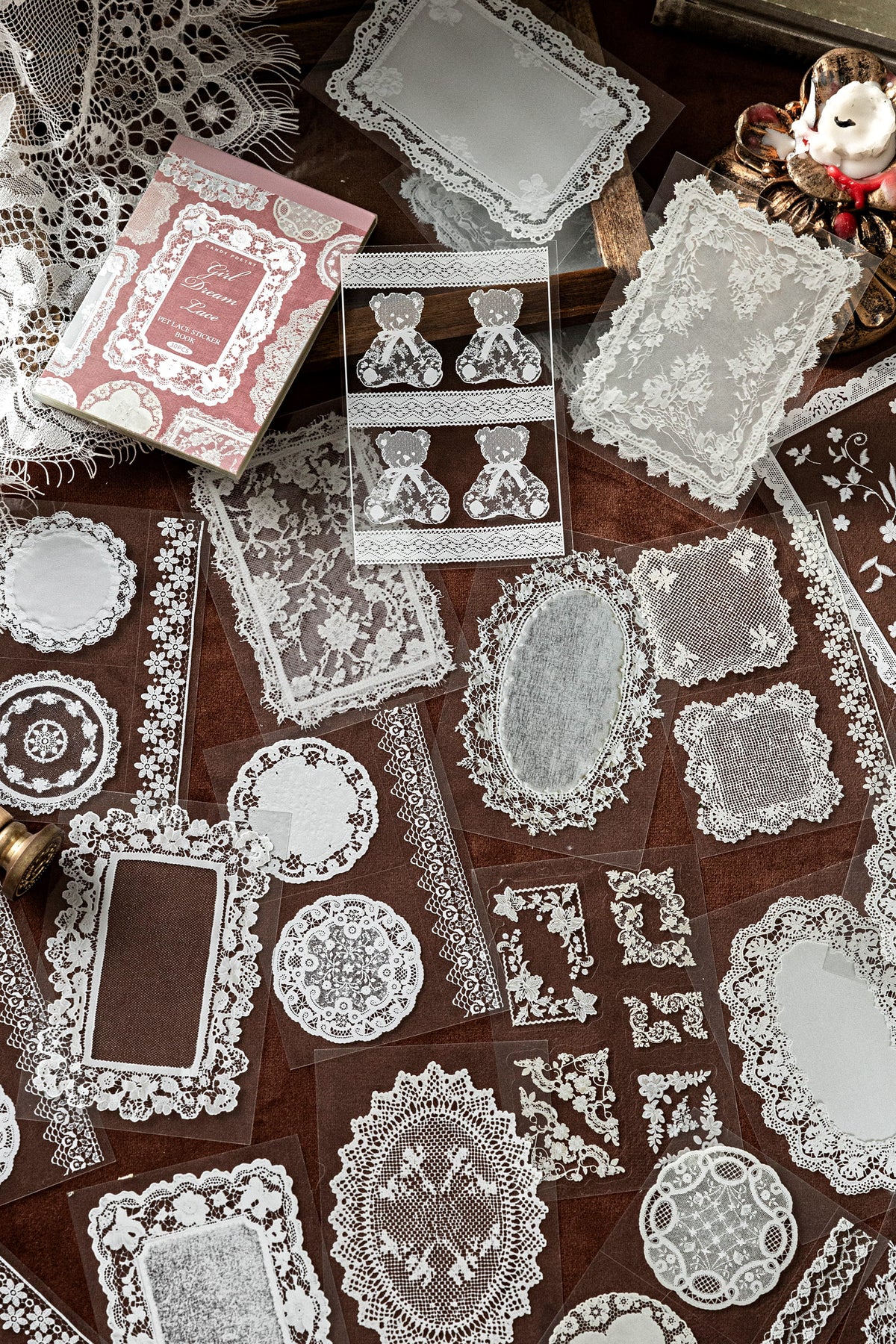 30 Pcs Lace Library PET Sticker Book