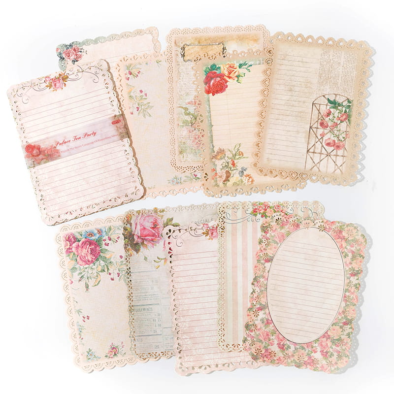 10 pièces de papier ajouré en dentelle 