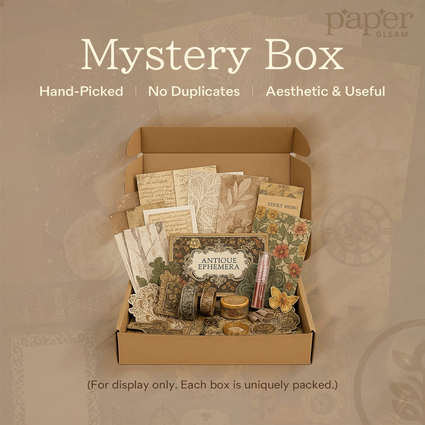 Vintage-Inspired Ephemera Scrapbooking Mystery Box