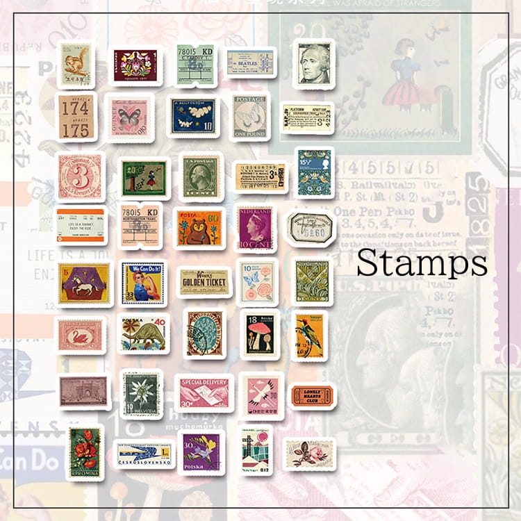 80-teiliges Vintage-Washi-Aufkleberpaket 
