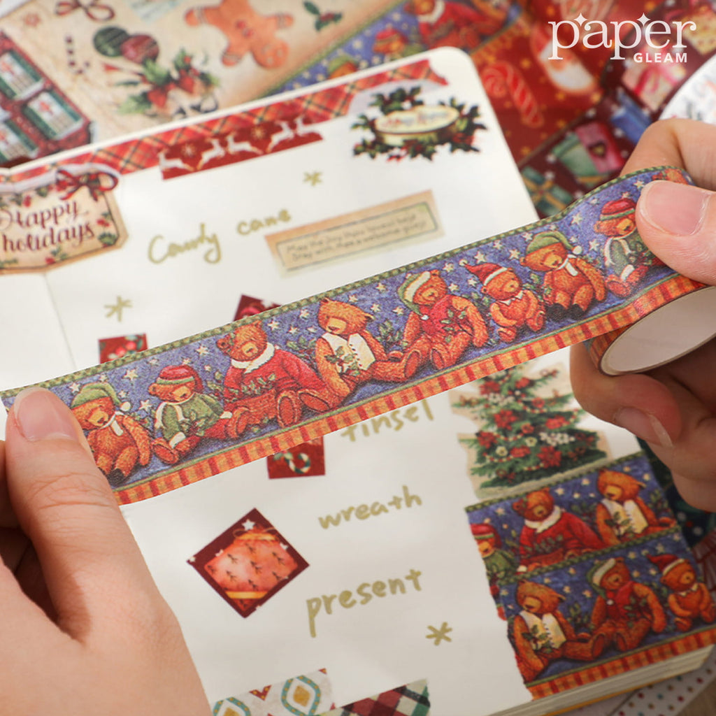 Vintage Plant & Christmas Washi Tape Set (20 Rolls)