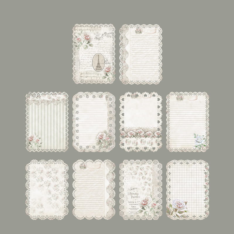 10 Stück ausgehöhltes elegantes Deko-Material im Spitzenstil, Papier 