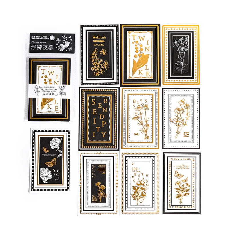 10 Pcs Luxurious Gold Foil Pre-Cut Hollow Stickers