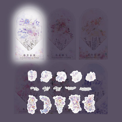 15 Pcs Floral Fantasy Washi Paper Sticker Pack (Big Size)