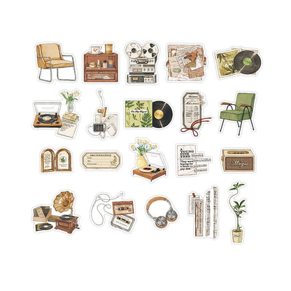 40 Pcs Vintage Objects Deco PET Sticker Pack