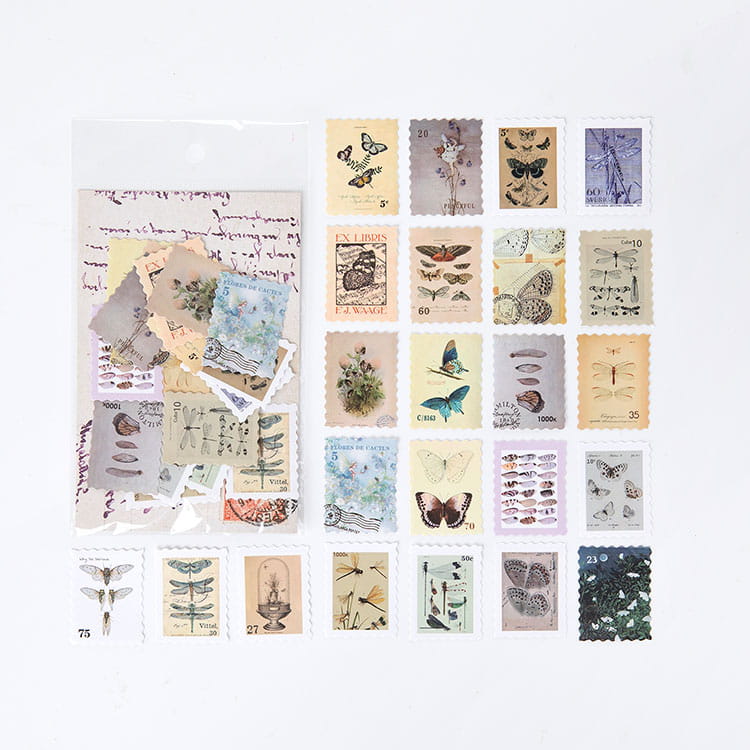Pack de 46 autocollants pour timbres-poste 