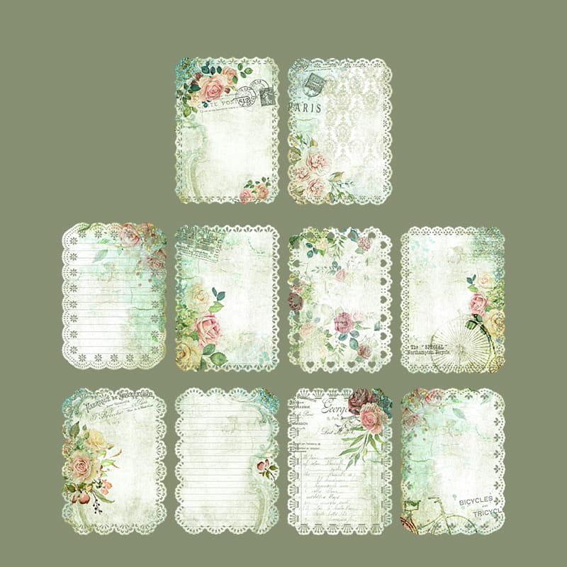 10 Stück ausgehöhltes elegantes Deko-Material im Spitzenstil, Papier 