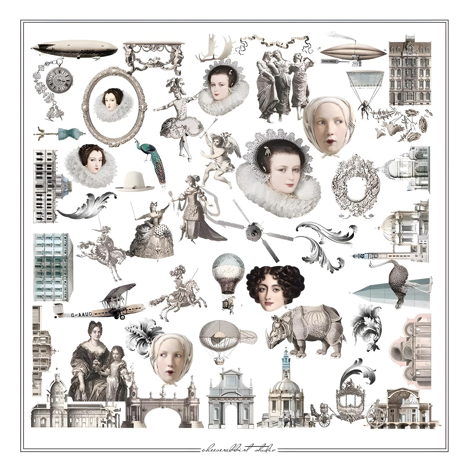 Vintage Vellum Stickers (63 Pcs)