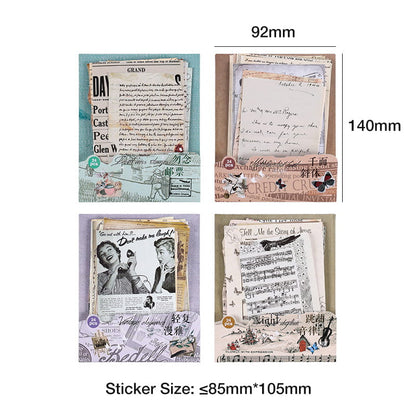 24 Pcs Self-adhesive Retro Sticker Pack